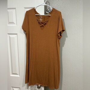 Maurices Brown Striped Midi Dress